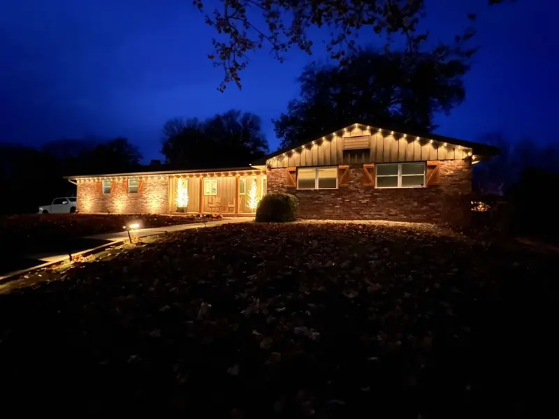Stone ranch with warm lights